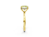 Yellow gold Fancy Yellow Radiant Cut Solitaire Diamond Ring with Prong Setting and Plain Band_2