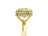 Yellow gold Fancy Yellow Radiant Cut Solitaire Diamond Ring with Prong Setting and Plain Band_5