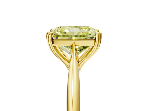 Yellow gold Fancy Yellow Radiant Cut Solitaire Diamond Ring with Six-Prong Setting and Classic Band_5
