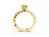 Yellow gold Fancy Yellow Radiant  Cut Solitaire Diamond Twisted Band with Pave Setting_45
