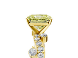 Yellow gold Fancy Yellow Radiant  Cut Solitaire Diamond Twisted Band with Pave Setting_47