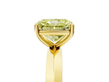 Yellow gold Fancy Yellow Radiant  Cut Solitaire Engagement Ring with Flat Band and Four-Prong Setting 1
