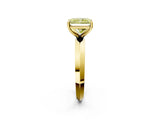Yellow gold Fancy Yellow Radiant  Cut Solitaire Engagement Ring with Flat Band and Four-Prong Setting 4