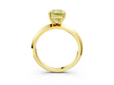 Yellow gold Fancy Yellow Radiant  Cut Solitaire Engagement Ring with Flat Band and Four-Prong Setting 5