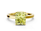 Yellow gold Fancy Yellow Radiant  Cut Solitaire Engagement Ring with Four-Prong Setting on a Classic Band_20