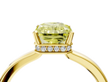 Yellow gold Fancy Yellow Radiant  Cut Solitaire Engagement Ring with Four-Prong Setting on a Classic Band_24