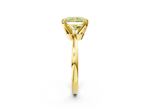 Yellow gold Fancy Yellow Radiant Cut Solitaire Engagement Ring with Six-Prong Setting and Tapered Band_2