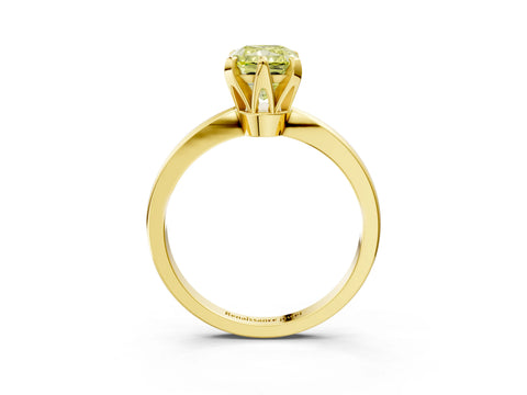 Yellow gold Fancy Yellow Radiant Cut Solitaire Engagement Ring with Six-Prong Setting and Tapered Band_3