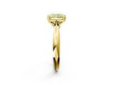 Yellow gold Fancy Yellow Radiant  Cut Solitaire Engagement Ring with Tapered Band and Four-Prong Setting 2