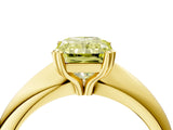 Yellow gold Fancy Yellow Radiant  Cut Solitaire Engagement Ring with Tapered Band and Four-Prong Setting 4