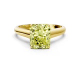 Yellow gold Fancy Yellow Radiant Cut Solitaire Engagement Ring with Tapered Band and Four-Prong Setting_3