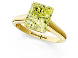Yellow gold Fancy Yellow Radiant Cut Solitaire Engagement Ring with Tapered Band and Four-Prong Setting_4