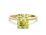 Yellow gold Fancy Yellow Radiant  Cut Solitaire Engagement Ring with Thin Band and Four-Prong Setting_3
