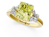 Yellow gold Fancy Yellow Radiant  Cut Solitaire Floral Diamond Ring with Four-Prong Setting_38