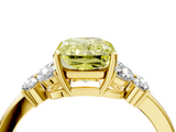 Yellow gold Fancy Yellow Radiant  Cut Solitaire Floral Diamond Ring with Four-Prong Setting_41
