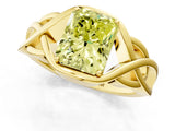 Yellow gold Fancy Yellow Radiant Cut Solitaire Intertwined Band Prong Setting Ring_1