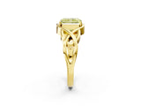 Yellow gold Fancy Yellow Radiant Cut Solitaire Intertwined Band Prong Setting Ring_2