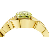 Yellow gold Fancy Yellow Radiant Cut Solitaire Intertwined Band Prong Setting Ring_4