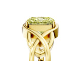 Yellow gold Fancy Yellow Radiant Cut Solitaire Intertwined Band Prong Setting Ring_5