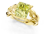Yellow gold Fancy Yellow Radiant Cut Solitaire Leaf-Inspired Engagement Ring with Prong Setting_13