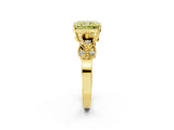 Yellow gold Fancy Yellow Radiant Cut Solitaire Milgrain Leaf Band with Prong Setting_2