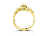 Yellow gold Fancy Yellow Radiant Cut Solitaire Milgrain Leaf Band with Prong Setting_3