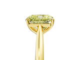 Yellow gold Fancy Yellow Radiant  Cut Solitaire Ring with Cathedral Band and Four-Prong Setting_46