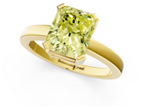 Yellow gold Fancy Yellow Radiant  Cut Solitaire Ring with Four-Prong Setting and Classic Band_49