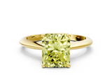 Yellow gold Fancy Yellow Radiant  Cut Solitaire Ring with Four-Prong Setting on a Classic Band_26