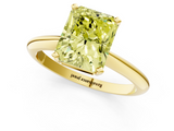 Yellow gold Fancy Yellow Radiant  Cut Solitaire Ring with Four-Prong Setting on a Classic Band_27