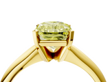 Yellow gold Fancy Yellow Radiant  Cut Solitaire Ring with Four-Prong Setting on a Classic Band_30