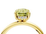 Yellow gold Fancy Yellow Radiant  Cut Solitaire Ring with Thin Band and Four-Prong Setting_20
