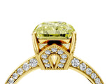 Yellow gold Fancy Yellow Radiant Cut Solitaire Split Shank Pave Diamond Engagement Ring with Four-Prong Setting_52