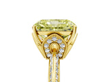 Yellow gold Fancy Yellow Radiant Cut Solitaire Split Shank Pave Diamond Engagement Ring with Four-Prong Setting_53