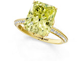 Yellow gold Fancy Yellow Radiant Cut Solitaire Split Shank Pave Diamond Engagement Ring with Four-Prong Setting_73