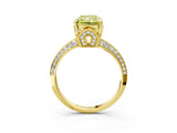Yellow gold Fancy Yellow Radiant Cut Solitaire Split Shank Pave Diamond Engagement Ring with Four-Prong Setting_75