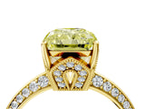 Yellow gold Fancy Yellow Radiant Cut Solitaire Split Shank Pave Diamond Engagement Ring with Four-Prong Setting_76