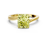 Yellow gold Fancy Yellow Radiant  Cut Solitaire Twist Band Ring with Four-Prong Setting_19