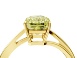 Yellow gold Fancy Yellow Radiant  Cut Solitaire Twist Band Ring with Four-Prong Setting_23