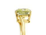 Yellow gold Fancy Yellow Radiant  Cut Solitaire Twist Band Ring with Four-Prong Setting_24