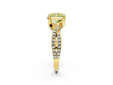 Yellow gold Fancy Yellow Radiant Cut Solitaire Twist Pave Diamond Engagement Ring with Prong Setting_2
