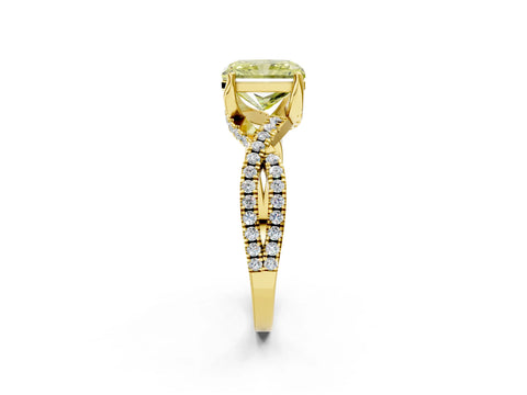 Yellow gold Fancy Yellow Radiant Cut Solitaire Twist Pave Diamond Engagement Ring with Prong Setting_26