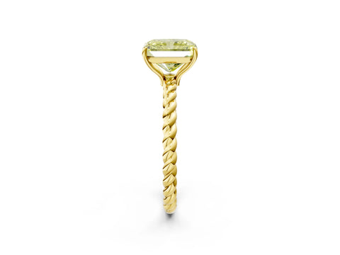 Yellow gold Fancy Yellow Radiant Cut Solitaire Twisted Band 4-Prong Ring_2