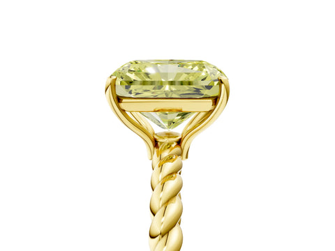 Yellow gold Fancy Yellow Radiant Cut Solitaire Twisted Band 4-Prong Ring_5