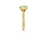 Yellow gold Fancy Yellow Radiant  Cut Solitaire Twisted Band with Four-Prong Setting_56
