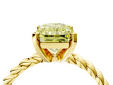 Yellow gold Fancy Yellow Radiant  Cut Solitaire Twisted Band with Four-Prong Setting_58