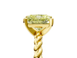 Yellow gold Fancy Yellow Radiant  Cut Solitaire Twisted Band with Four-Prong Setting_59