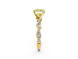Yellow gold Fancy Yellow Radiant Cut Solitaire Twisted Pave Band with Four-Prong Setting_5