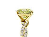 Yellow gold Fancy Yellow Radiant Cut Solitaire Twisted Pave Band with Four-Prong Setting_8
