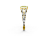Yellow gold Fancy Yellow Radiant  Cut Split Shank Pave Diamond Engagement Ring with Four-Prong Setting_26